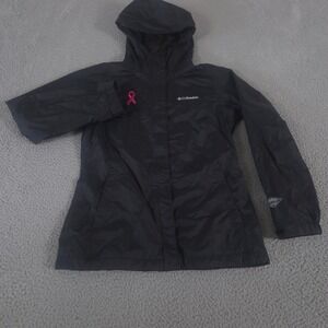 Columbia Jacket Womens XS Black Tested Tough in Pink Rain Ribbon Omni-Tech Shell